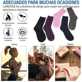 Calcetines de invierno para mujer,Calcetines de lana merino para mujeres y hombres, para senderismo,transpirables,gruesos,acogedores,térmicos,suaves,para el trabajo,para mujer,5 Pares,Conjunto 2