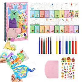 Squeegee Art Paint Kit,DIY Christmas Rainbow Scratch Painting Set,Rainbow Scratch Mini Art Notes,Creativity Paint Kit,Painting Rainbow Dot Color Scratch Painting Set,Dot Painting Art for Boys Girls