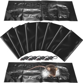 Qualirey 23.6" 8 Pack Sticky Mouse Trap Mats with 4 Realistic Artificial Mouse Lures, Extra Large Glue Boards for Rodent, Non Toxic Indoor Outdoor Use in Homes, Garages and Sheds
