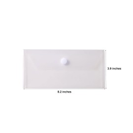 YESSART Clear Plastic Cash Envelopes 3.9 x 7.8 Money Pouch Bank Deposit Bag Check Wallet 10 Pack Hook Loop Closure (clear-10 Pack)