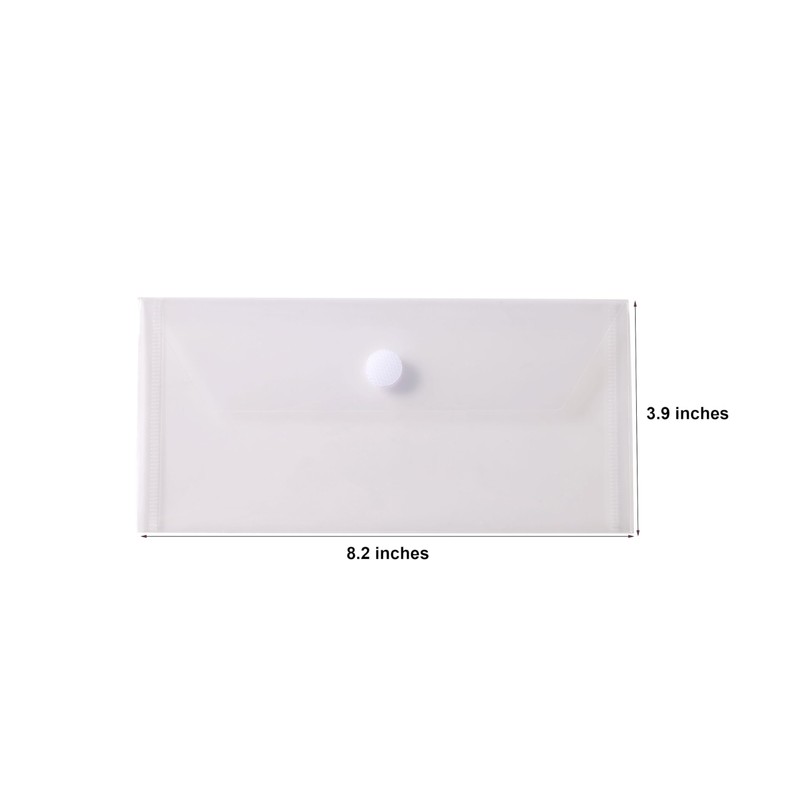YESSART Clear Plastic Cash Envelopes 3.9 x 7.8 Money Pouch