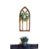 48" Farmhouse Wood Cathedral Window Arch Rustic Ash Brown- The