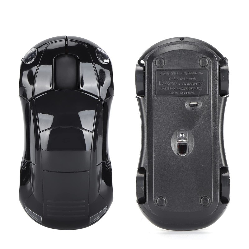 ASHATA Wireless 2.4G Mouse, Cute Car Mouse with USB Receiver,