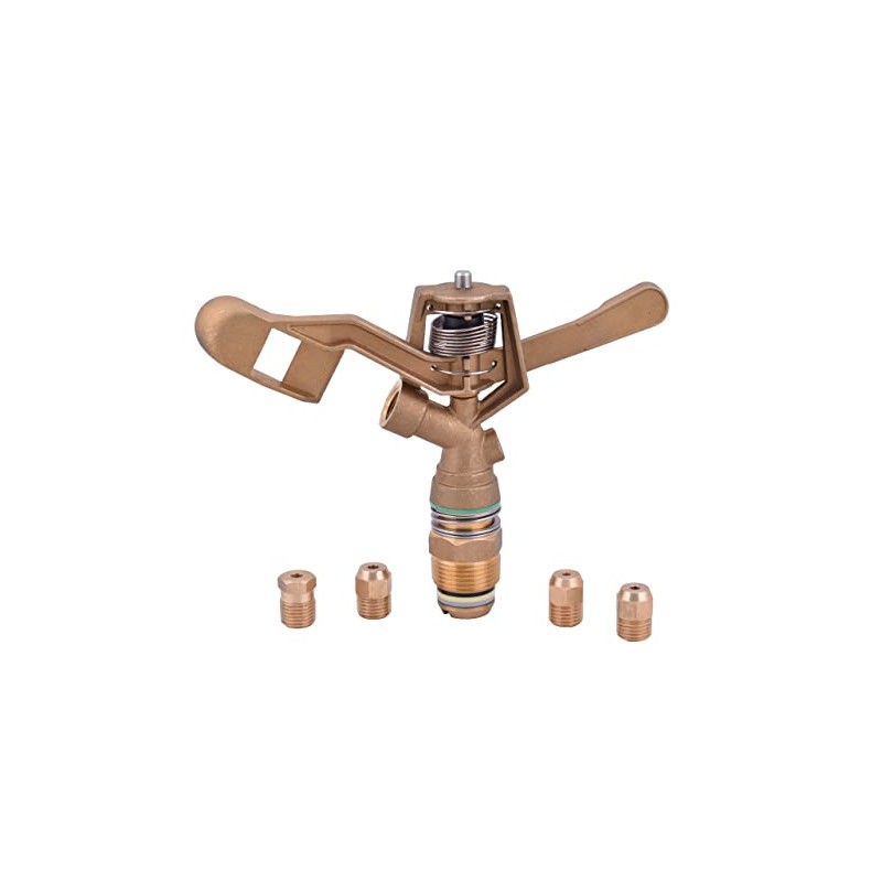 3/4-in Brass Impact Sprinkler with 4pcs Nozzles 1/8",9/64",5/32",11/64" (1-Pack)