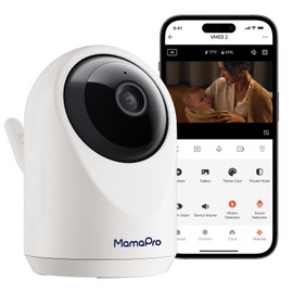 Smartphone WiFi Baby Monitor - TrueColor Night Vision - 2K Camera and Audio, Pan 355° Wide Angle, 24/7 Real-Time Monitoring, AI Motion/Cry Detection, 2-Way Audio, Temperature Tracking (iOS/Android)