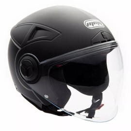 MMG Motorcycle Scooter Pilot Open Face Flip-Up Helmet DOT - Matte Black Large