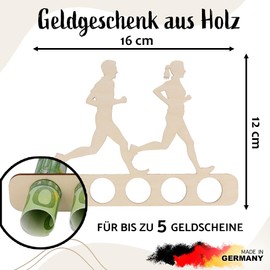 Spruchreif Money Gift Fitness | Money Gift Fitness Studio | Wooden Gifts | Money Gifts | Original Money Gifts | Voucher Jogger | Jogging Gifts | Gifts for Athletes