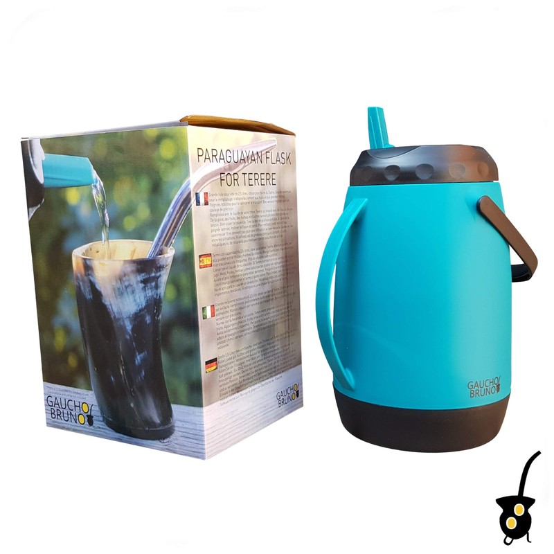 Gaucho Bruno - Large Paraguayan Vacuum Flask, 2.5 litres Blue