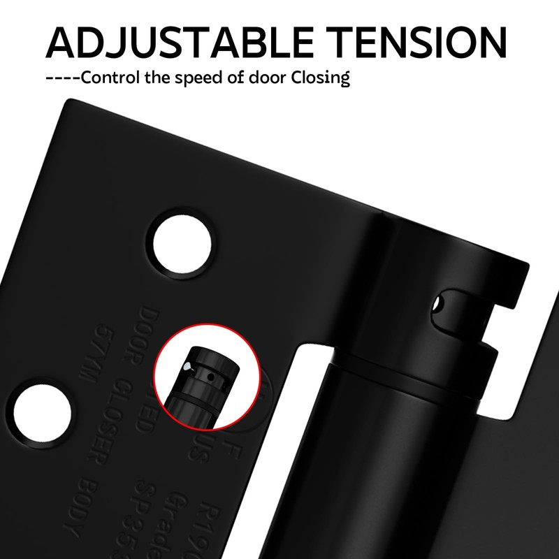 Haidms 3 Pack Self Closing Door Hinges 4 Inch Matte