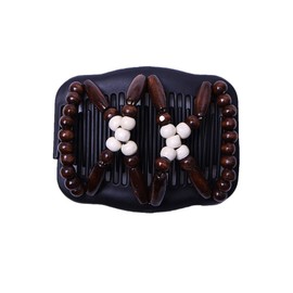 FXQHAN Thick Hair Clip Magic Wood Beads Double Hair Comb Clip Stretch Combs for Hair Fashion Multi Butterfly for Popular Hairstyles Style 4pcs