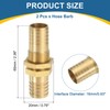 sourcing map 2Pcs 5/8" Hose Barb Fitting, Brass Hex Head
