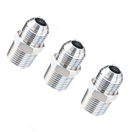 (3 Pack) Hydraulic Hose Adapter Fittings: 1/2" JIC 37° Male to 1/2" NPT Male Straight Fittings with Protective Caps