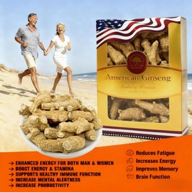 DABC OAK LAND American Wisconsin Farmed Ginseng Root 美国威斯康辛州 长枝西洋参 花旗参Cultivated Wisconsin American Ginseng Hand-Selected Energy for Men & Women 4oz/Box