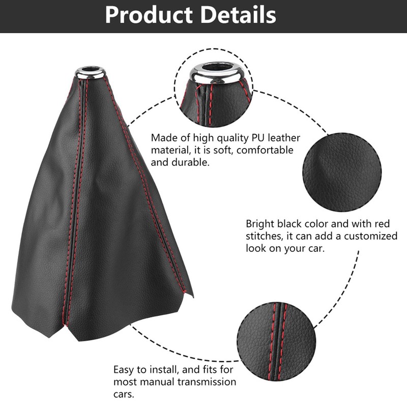 Keenso Shift Boots Shift Knob Boot Cover Easy Installation Stylish