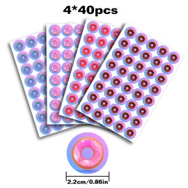 Donut Round Candy Sticker -Doughnut,Donut Grow Up Themed Party Favors Sticker Labels Fit Chocolate Candy (160 Pieces)