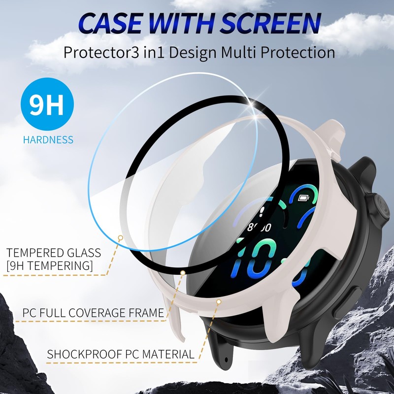 Kimiyaki 2 Pack for Garmin vivoactive 6 Screen Protector Case