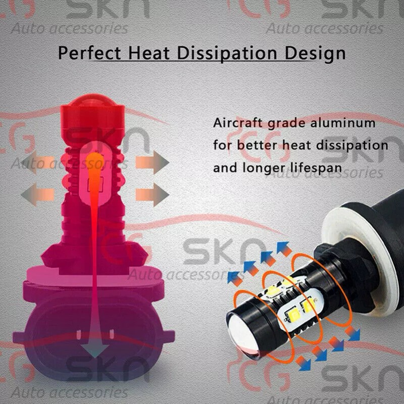 SHENKENUO 2x 150W 6000K LED Headlight Bulbs For Polaris Ranger