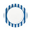 Unique Party 38015 - 23cm Royal Blue Striped Party Plates,