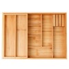 COIWAI Double Layer Bamboo Kitchen Drawer Organizer Cutlery Utensil Silverware