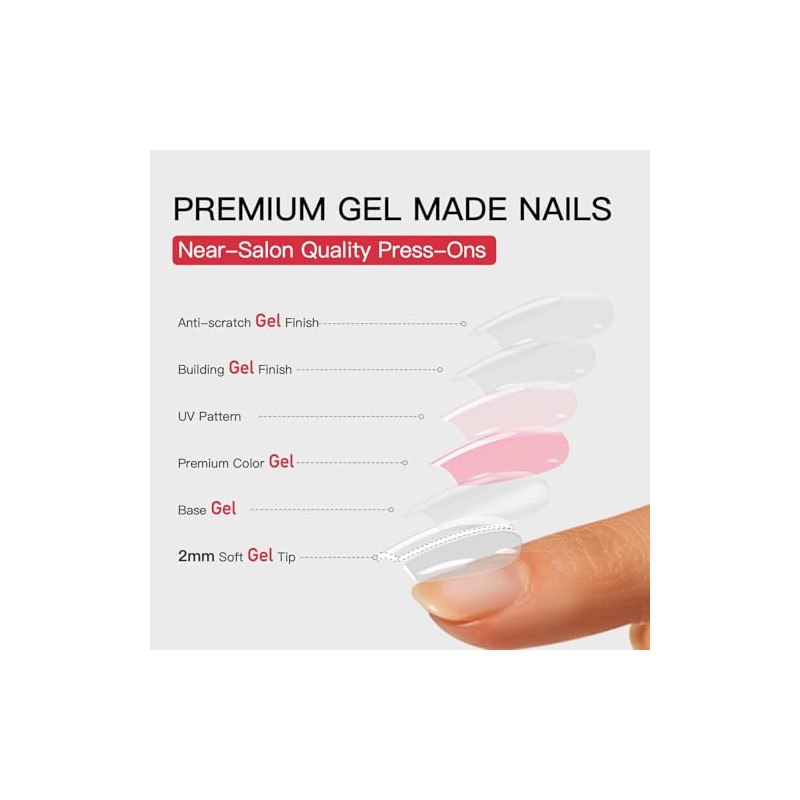 CurvLife Uñas Postizas De Gel Suave, Diseño Cuadrado De Ojo