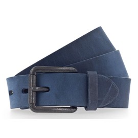 Vanzetti Leather Belt Leather Belt Full Cowhide Waxed Can Be Shortened 40 mm, blue