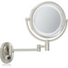 JERDON Wall-Mounted Makeup Mirror with 5X Magnification - Nickel Makeup