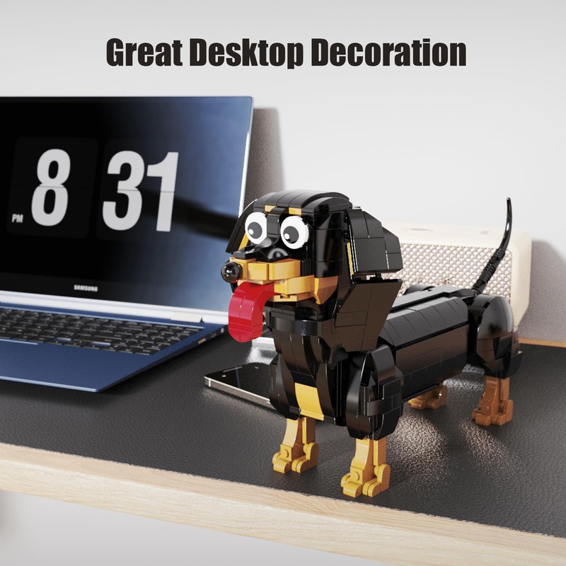 lovlaugh Dachshund Dog Building Blocks Set 889PCS – Movable Ears,