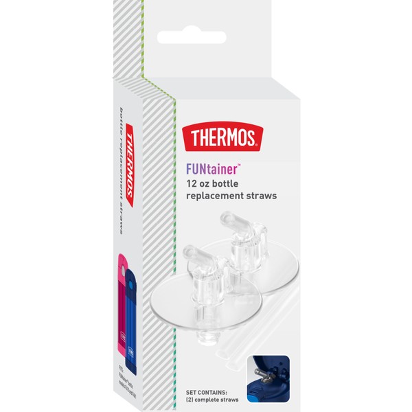 Thermos Replacement Straws for 12 Ounce Funtainer Bottle, Clear, 2