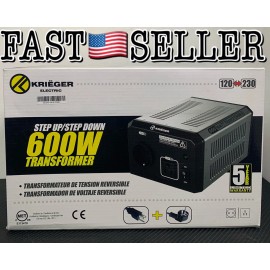 Krieger Kriëger Step Up/Step Down 600W Voltage Converter Transformer 110/120V - 220/240V