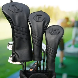 3pc Golf Headcovers Set (1FUT)/Single Golf Wood Cover Set Golf Driver Cover Fairway Wood Utility Black (F(Single)