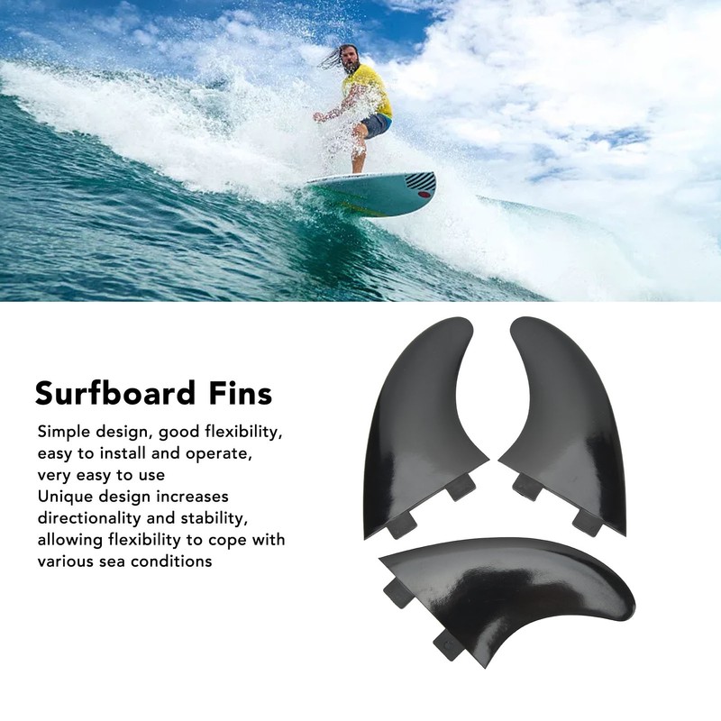3Pcs Surfboard Fins PVC Quick Release Replacement Tri Fin Set