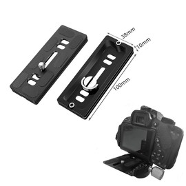 100mm Quick Release Plate for DSLR Cameras, Aluminum Alloy Universal Tripod Mount Plate Secure Locking Compatible with Canon Nikon Sony DSLR and Mirrorless Cameras