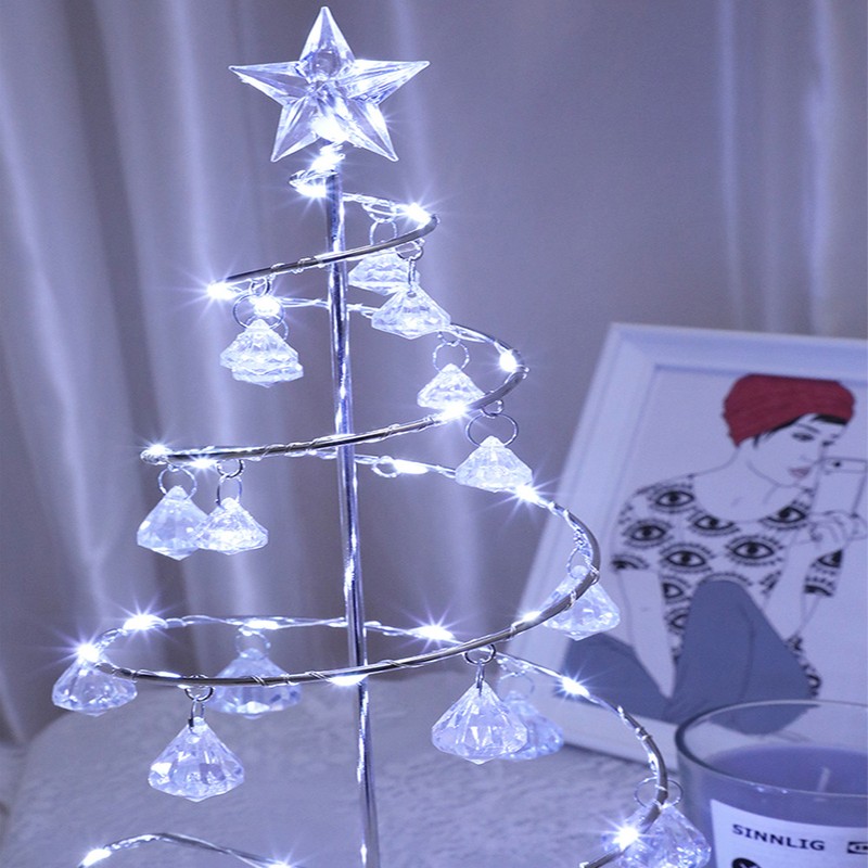 LED Christmas Tree Lamp Battery Powered Spiral Christmas Tree Table