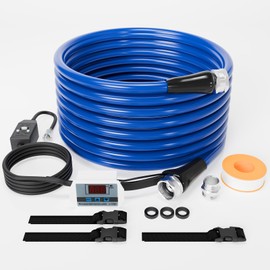 RV Heated Drinking Water Hose, 25ft Heated Freshwater Hose with Fittings for RV, Heated RV Hose with Energy Saving Thermostat, -45 ℉ Antifreeze Heated Garden Pipe and Leakage Protector, RV Accessories