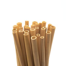 TXV Mart Disposable Reusable Bamboo Drinking Straws 100 pcs, BPA Free, Eco-Friendly 100% Natural, Biodegradable, and Compostable, Heavy Duty, Party, Weddings, Picnics, Holidays