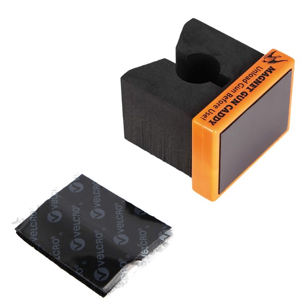 Peregrine Field Gear Magnet Gun Caddy with Velcro for Vehicle, Safe - Up to 12 ga - Orange & Grey
