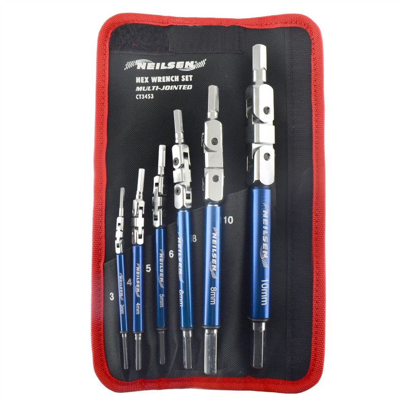 AB Tools Multi/Double Jointed Flexi Allen Hex Key Wrench Set