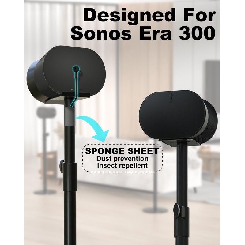 Speaker Stand for Sonos ERA 300, Premium Metal Design, Adjustable
