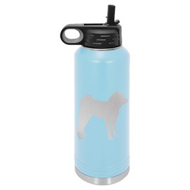 Akita Dog Insulated Water Bottle | Stainless Steel | Akita Dog Lover | Akita Gifts (32 oz, Light Blue)