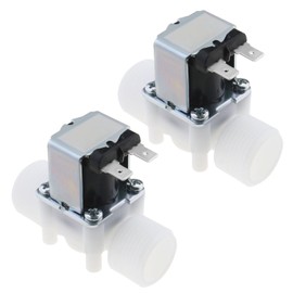 ECSiNG 2Pcs 3/4 BSP Normally Closed Electrical Inlet Solenoid Water Valve Electric Solenoid Valve Normally Closed N/C Solenoid Valve for Washing Machine Water Dispenser DC12V