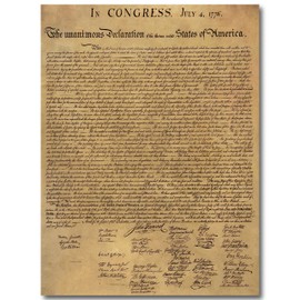 Declaration of Independence poster 18x24 LARGE classroom chart décor Laminated Replica Young N Refined