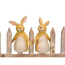 B2S BACK2SEASON Fence Figure Rabbit Flio and Flop Rabbit Couple Polyresin Fence Decoration Fence Stool Height 20 cm Set of 2