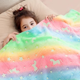 Athaelay - Manta de unicornio para niños de 2, 3, 4, 5, 6, 7, 8, 9, 10 años