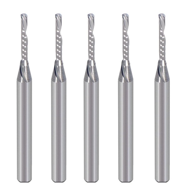 1/8 Inch Down Cut Single Flute (O Flute) Spiral End