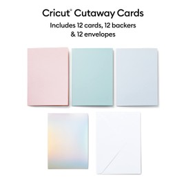 Cricut Cutaway Cards | Pastel | 12.1 cm x 16.8 cm (Cricut Size R40) | Pack of 12 | For Use with Cricut Card Mat - 2x2