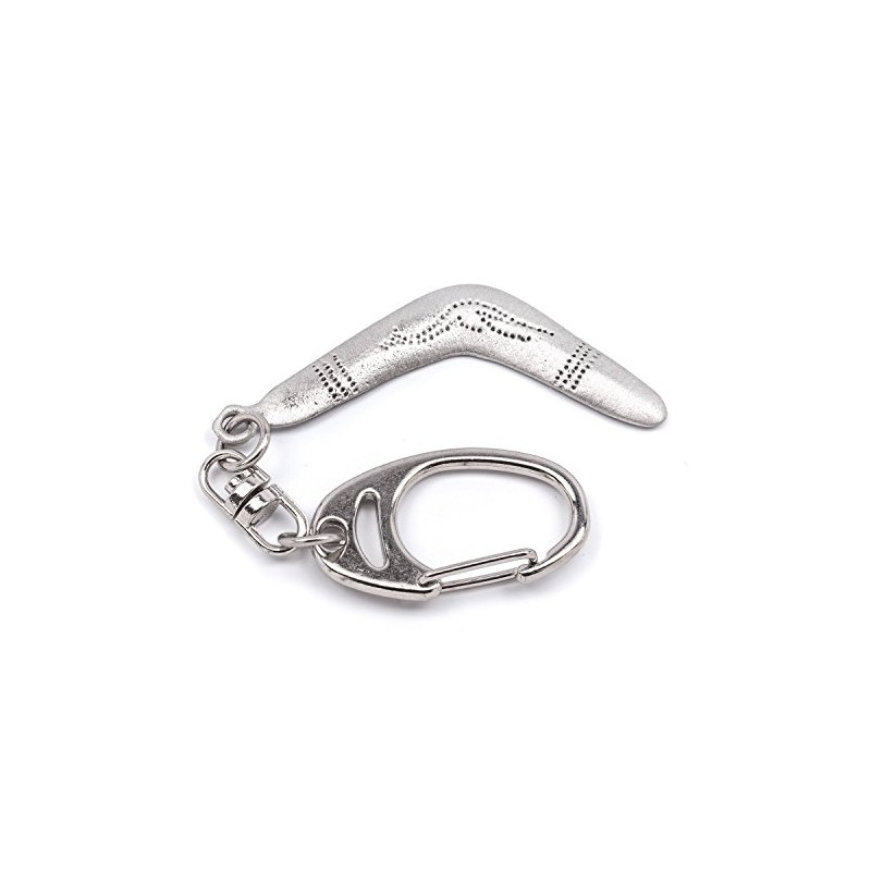 Metal Planet Ltd Boomerang keyring with 'Return safely x' message
