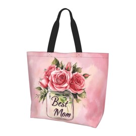 Hufuaoey Mothers Day Tote Bag With Zipper Women Mom Bags Large Mama tote bag Reusable With Handles Mother Gifts