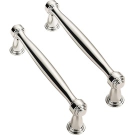 ZAUYX Solid Heavy Duty 2 Pack 3-1/2 Inch Hole Center Polished Nickel Cabinet Pulls Kitchen Cabinet Hardware Kitchen Handles for Cabinets Dresser Pulls Drawer Pulls