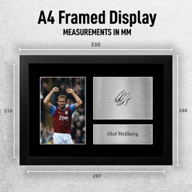 HWC Trading Olof Mellberg Aston Villa Gifts Printed Signed Autograph Picture for Football Fans and Supporters - A4 Framed