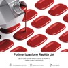 Bagavs Strisce Adesive Unghie Gel UV Piedi 32 PCS Rosso
